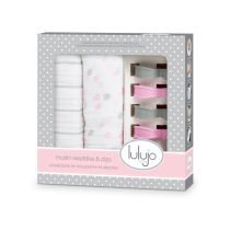 Muslin Swaddle & Clips – Pink