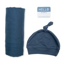 Bamboo Hat and Swaddle Blanket – Navy
