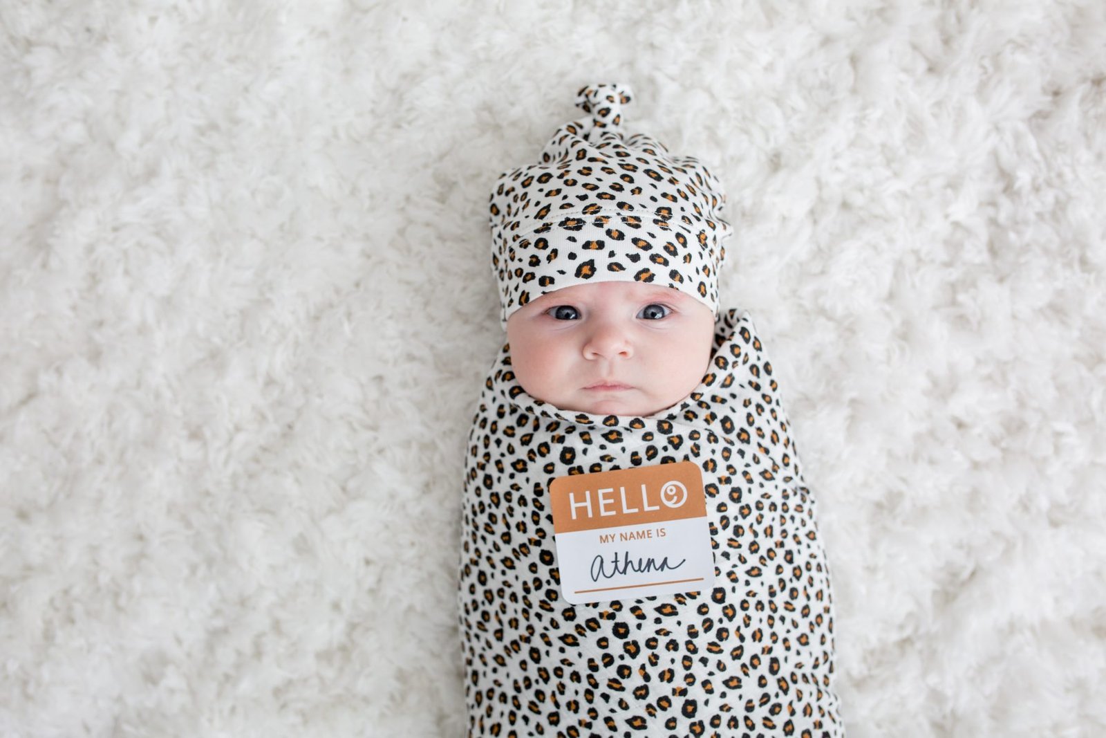 Bamboo Hat and Swaddle Blanket – Leopard