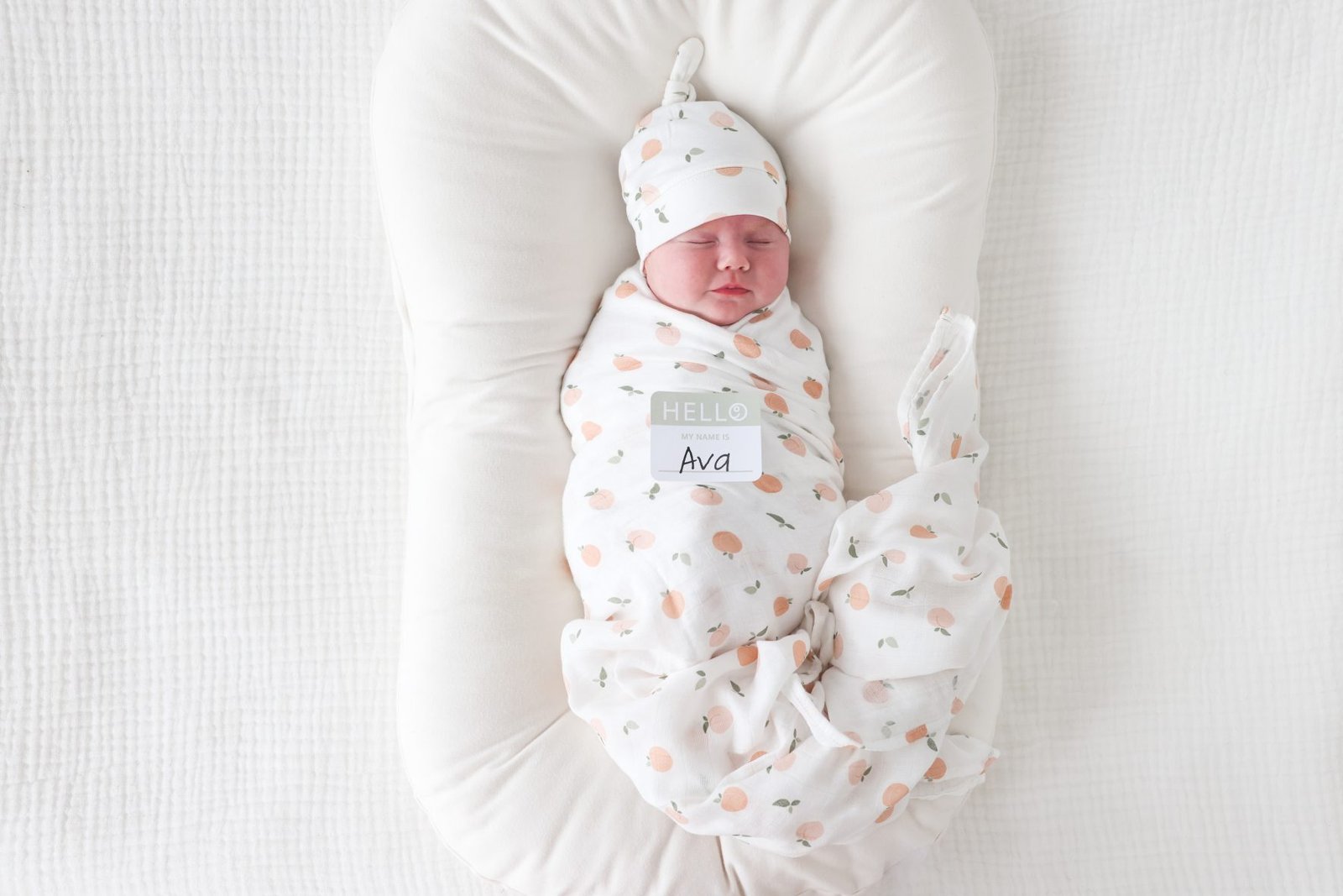 Bamboo Hat and Swaddle Blanket – Peaches